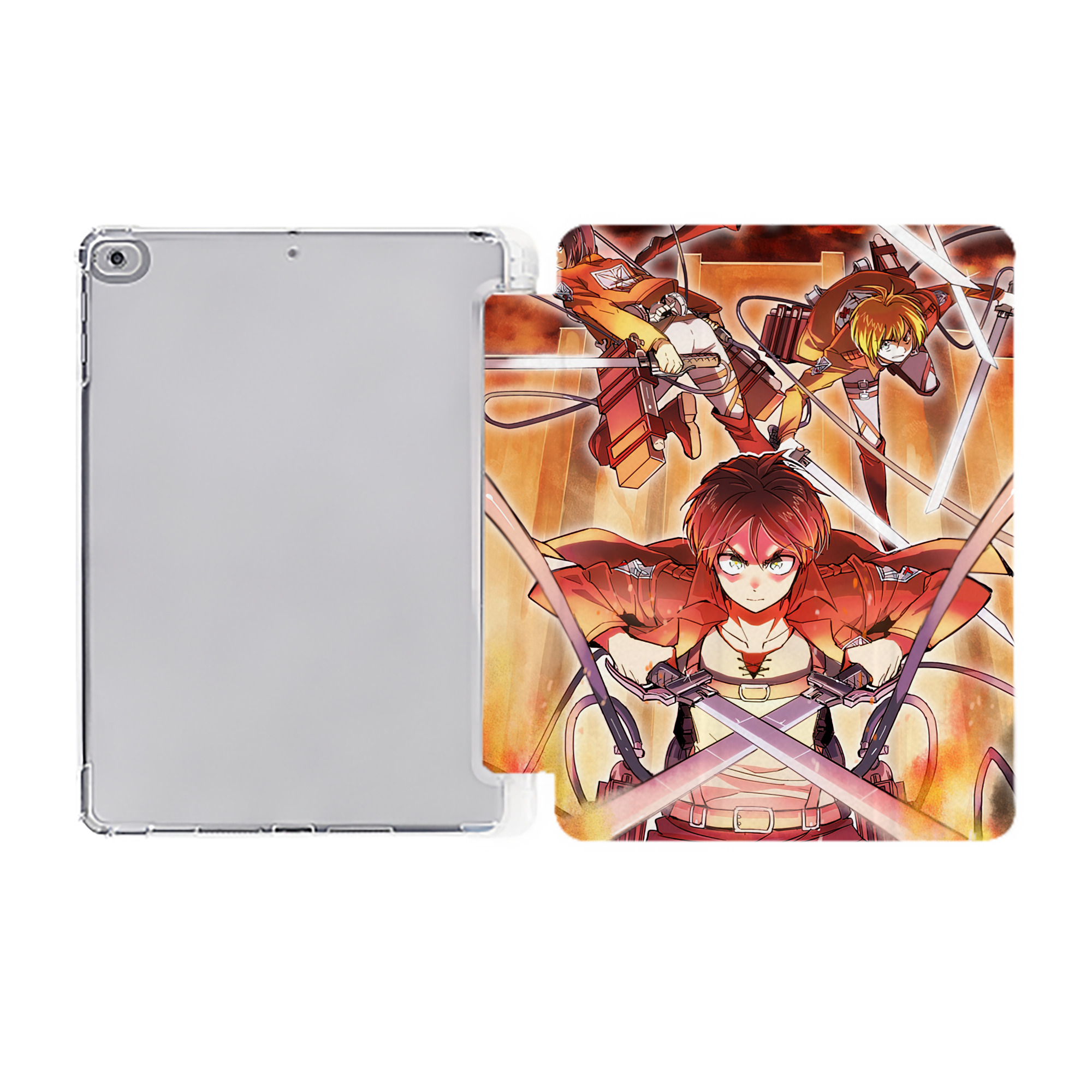 （画像用） 進撃の巨人 Attack on Titan IPad ケース ペン収納付き 三つ折りスタンド PUレザー×シリコン 対応機種9.5/10.5/10.9インチ